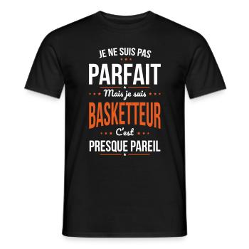 Je ne suis pas parfait mais je suis basketteur - T-shirt homme - noir - Devant - AI Model Male 178 light (178cm)