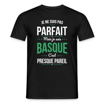 Je ne suis pas parfait mais je suis Basque - T-shirt homme - noir - Devant - AI Model Male 178 light (178cm)