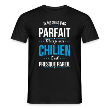 Je ne suis pas parfait mais je suis Chilien - T-shirt homme - noir - Devant - AI Model Male 178 light (178cm)