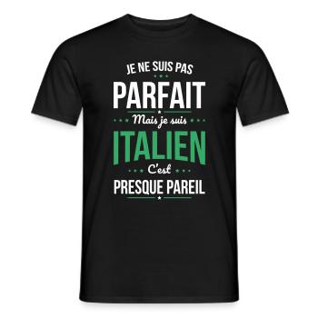 Je ne suis pas parfait mais je suis Italien - T-shirt homme - noir - Devant - AI Model Male 178 light (178cm)