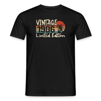 Vintage 1986 Millésime 1986 Cadeau D'anniversaire - T-shirt homme - noir - Devant - AI Model Male 178 light (178cm)