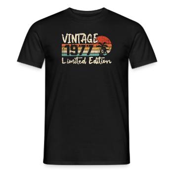 Vintage 1977 Vintage 1977 Birthday Gift - Men's T-Shirt - black - Front - AI Model Male 178 light (178cm)