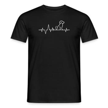 Heart Beat Dog - Männer T-Shirt - Schwarz - Vorne - AI Model Male 178 light (178cm)