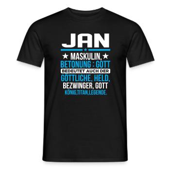 JAN - Titan - Männer T-Shirt - Schwarz - Vorne - AI Model Male 178 light (178cm)