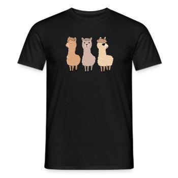 Cadeau de l'animal Lama trois alpagas - T-shirt homme - noir - Devant - AI Model Male 178 light (178cm)