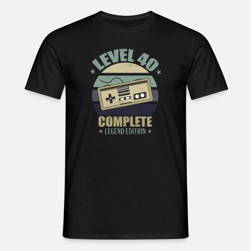 Level 40 - Männer T-Shirt - Schwarz