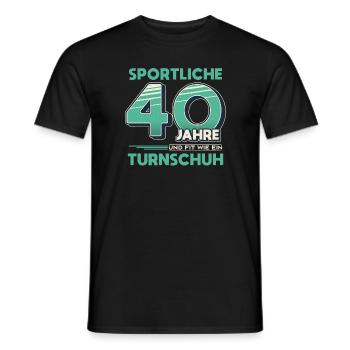 Sportliche 40 Jahre 40 Geburtstag Geschenk - Männer T-Shirt - Schwarz - Vorne - AI Model Male 178 light (178cm)