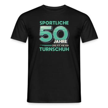 Sportliche 50 Jahre - 50 Geburtstag Geschenk - Männer T-Shirt - Schwarz - Vorne - AI Model Male 178 light (178cm)