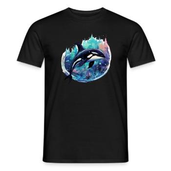 Orque pour les fans d’animaux marins, cadeau de vacances baleine - T-shirt homme - noir - Devant - AI Model Male 178 light (178cm)