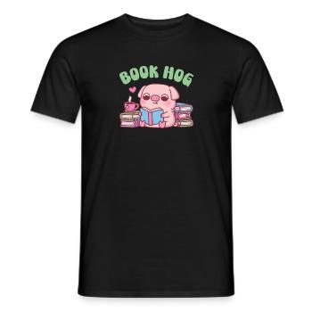Cochon mignon aime lire Livre Cochon drôle - T-shirt homme - noir - Devant - AI Model Male 178 light (178cm)