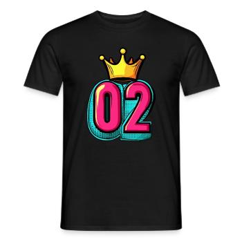 Couronne à 2 chiffres - T-shirt homme - noir - Devant - AI Model Male 178 light (178cm)