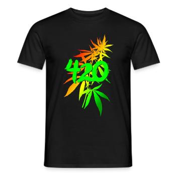 420 cannabis - Men's T-Shirt - black - Front - AI Model Male 178 light (178cm)