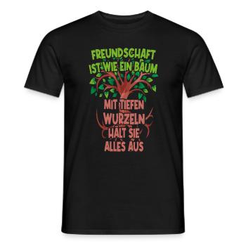 Freundschaft ist wie ein Baum mit tiefen Wurzeln - Männer T-Shirt - Schwarz - Vorne - AI Model Male 178 light (178cm)