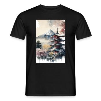 Mount Fuji - Men's T-Shirt - black - Front - AI Model Male 178 light (178cm)