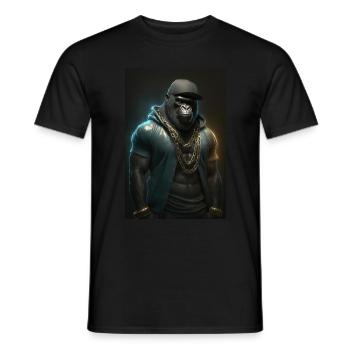 Rapper Gorilla - Men's T-Shirt - black - Front - AI Model Male 178 light (178cm)