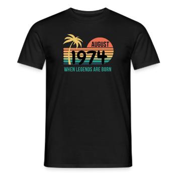 Vintage august 1974, 50th Birthday Gift - Men's T-Shirt - black - Front - AI Model Male 178 light (178cm)