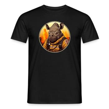 Firefighter Rhinoceros - Men's T-Shirt - black - Front - AI Model Male 178 light (178cm)
