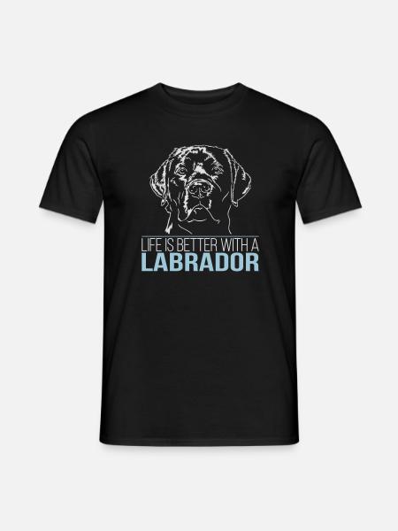 LABRADOR life is better Wilsigns Hunde Hund - Männer T-Shirt - Schwarz
