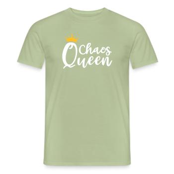 Chaos Queen Chaotin chaotisch Krone Königin Chaot - Männer T-Shirt - Sage - Vorne - AI Model Male 178 light (178cm)