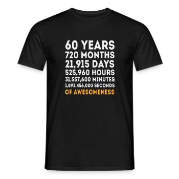 60th Birthday Gift, Funny 60 Year Old Birthday - Men's T-Shirt - black - Front - AI Model Male 178 light (178cm)