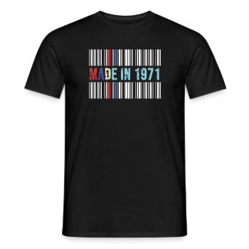 1971 birthday 51 years 51st anniversary retro barcode - Men's T-Shirt - black - Front - AI Model Male 178 light (178cm)