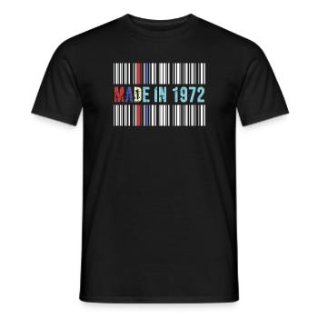 1972 geburtstag 50 jahre 50.jubiläum retro barcode - Männer T-Shirt - Schwarz - Vorne - AI Model Male 178 light (178cm)