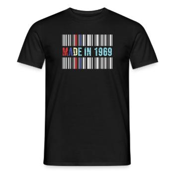 1969 birthday 53 years 53rd anniversary retro barcode - Men's T-Shirt - black - Front - AI Model Male 178 light (178cm)