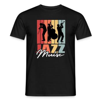 JAZZ MUSIC / VINTAGE DESIGN - Männer T-Shirt - Schwarz - Vorne - AI Model Male 178 light (178cm)