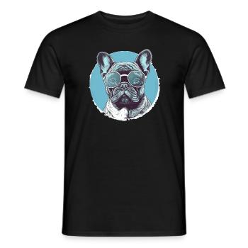 Französische Bulldogge Rasse, Französische Bulldog - Männer T-Shirt - Schwarz - Vorne - AI Model Male 178 light (178cm)