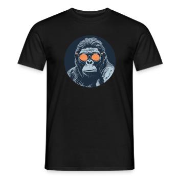 Gorilla mit Sonnenbrille, Affe, Primat - Männer T-Shirt - Schwarz - Vorne - AI Model Male 178 light (178cm)