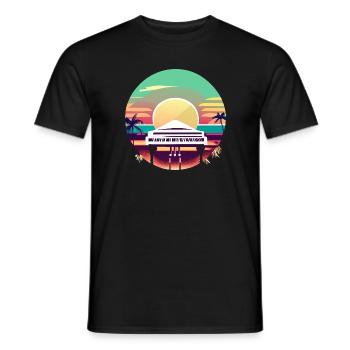 Coucher de soleil Piano Paradise - T-shirt homme - noir - Devant - AI Model Male 178 light (178cm)