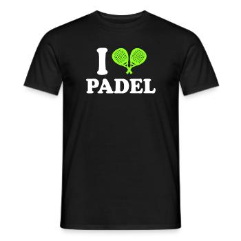 Ich liebe Padel - Männer T-Shirt - Schwarz - Vorne - AI Model Male 178 light (178cm)