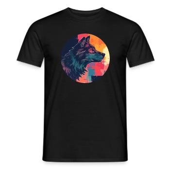 Wolf, Wildhund, Grauer Wolf, Canis lupus - Männer T-Shirt - Schwarz - Vorne - AI Model Male 178 light (178cm)