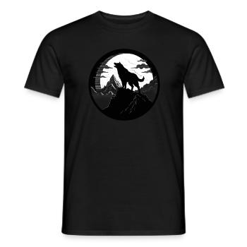 Loup, Chien sauvage, Loup gris, Canis lupus - T-shirt homme - noir - Devant - AI Model Male 178 light (178cm)