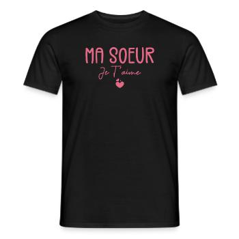 Ma Soeur Je T’aime - T-shirt homme - noir - Devant - AI Model Male 178 light (178cm)