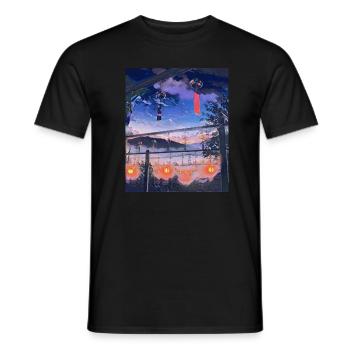 The Mountains of Japan - Men's T-Shirt - black - Front - AI Model Male 178 light (178cm)