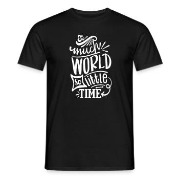 So viel Welt, so wenig Zeit - Männer T-Shirt - Schwarz - Vorne - AI Model Male 178 light (178cm)