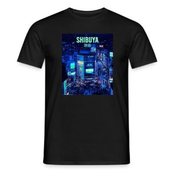 Shibuya, Tokyo - Men's T-Shirt - black - Front - AI Model Male 178 light (178cm)