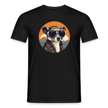 Opossum Possum Vintage Possumm Oppossum - Männer T-Shirt - Schwarz - Vorne - AI Model Male 178 light (178cm)