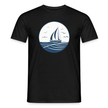 Segeln Boot Kapitän Segelboot Schiff Segler - Männer T-Shirt - Schwarz - Vorne - AI Model Male 178 light (178cm)