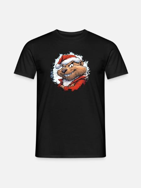 Beaver Christmas - Men's T-Shirt - black