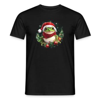 Frösche Weihnachten / Weihnachtsmann Frosch - Männer T-Shirt - Schwarz - Vorne - AI Model Male 178 light (178cm)