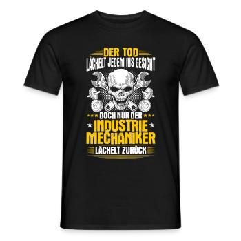 Industrial Mechanic Mechanic Smile Gift - Men's T-Shirt - black - Front - AI Model Male 178 light (178cm)