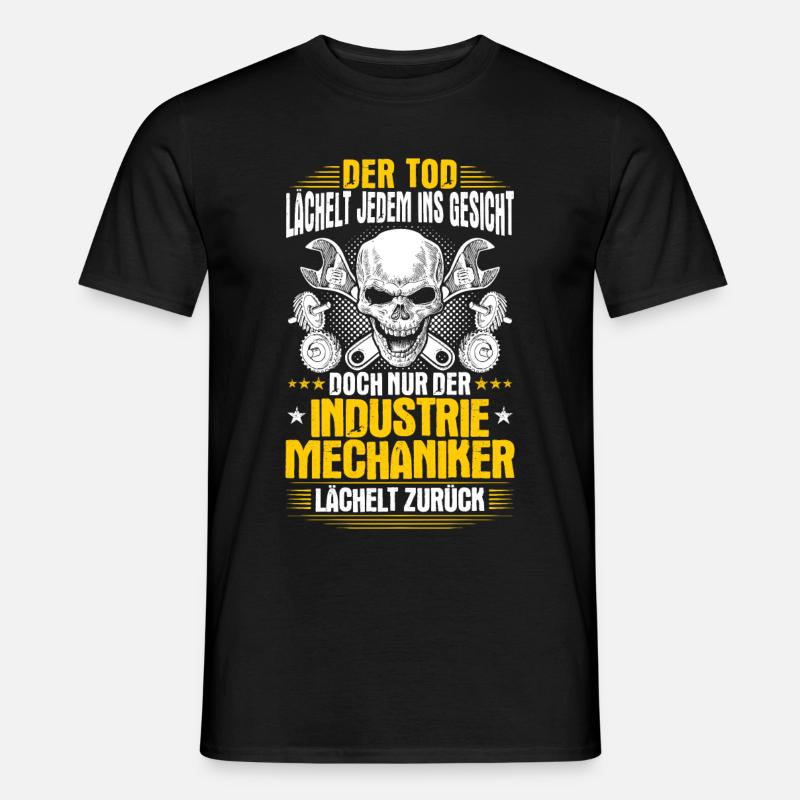 Industriemechaniker Mechaniker Lächeln Geschenk - Männer T-Shirt - Schwarz