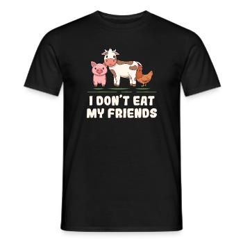 Cow Pig Chicken Friends Design für Veganer - Männer T-Shirt - Schwarz - Vorne - AI Model Male 178 light (178cm)