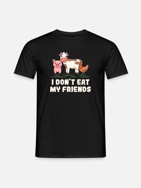 Cow Pig Chicken Friends Design pour les végétaliens - T-shirt homme - noir