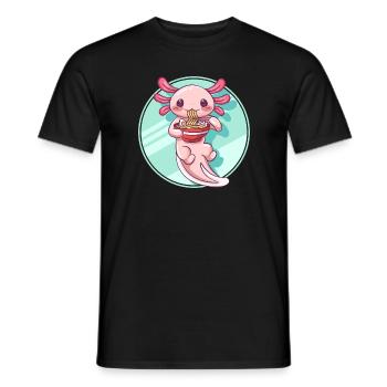 Axolotl Ramen Design for Axolotl Lovers - Men's T-Shirt - black - Front - AI Model Male 178 light (178cm)