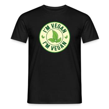 I'm Vegan Design for Proud Vegans - Men's T-Shirt - black - Front - AI Model Male 178 light (178cm)