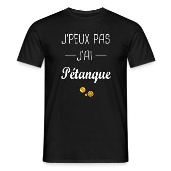 j'ai pétanque, Je peux pas j'ai pétanque - T-shirt homme - noir - Devant - AI Model Male 178 light (178cm)