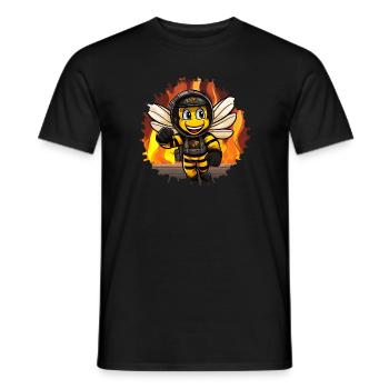 Abeille des pompiers - T-shirt homme - noir - Devant - AI Model Male 178 light (178cm)
